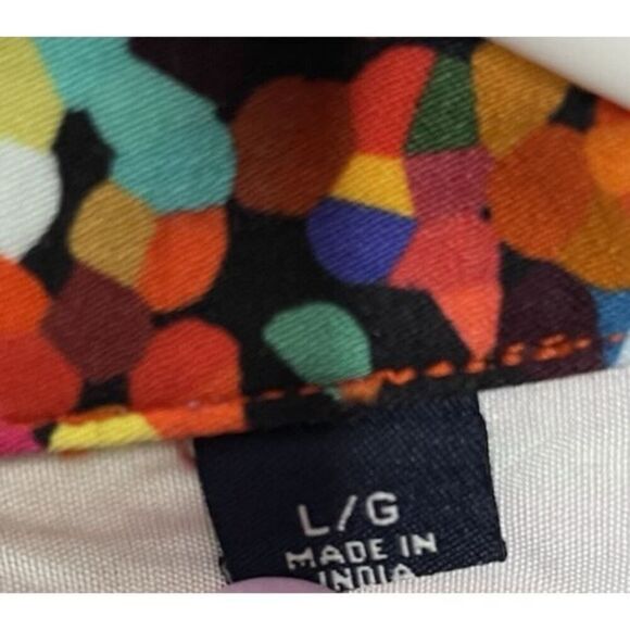 Robert Graham Sz L Button Down Shirt Classic Fit Multi Color Contrast Flip Cuff - Picture 5 of 12